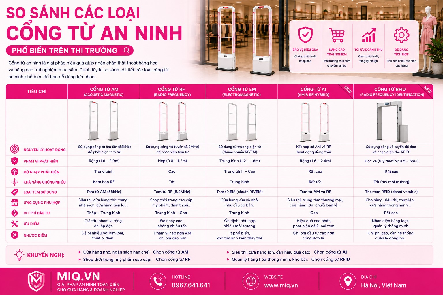 So Sánh Các Loại Cổng Từ An Ninh Phổ Biến Trên Thị Trường