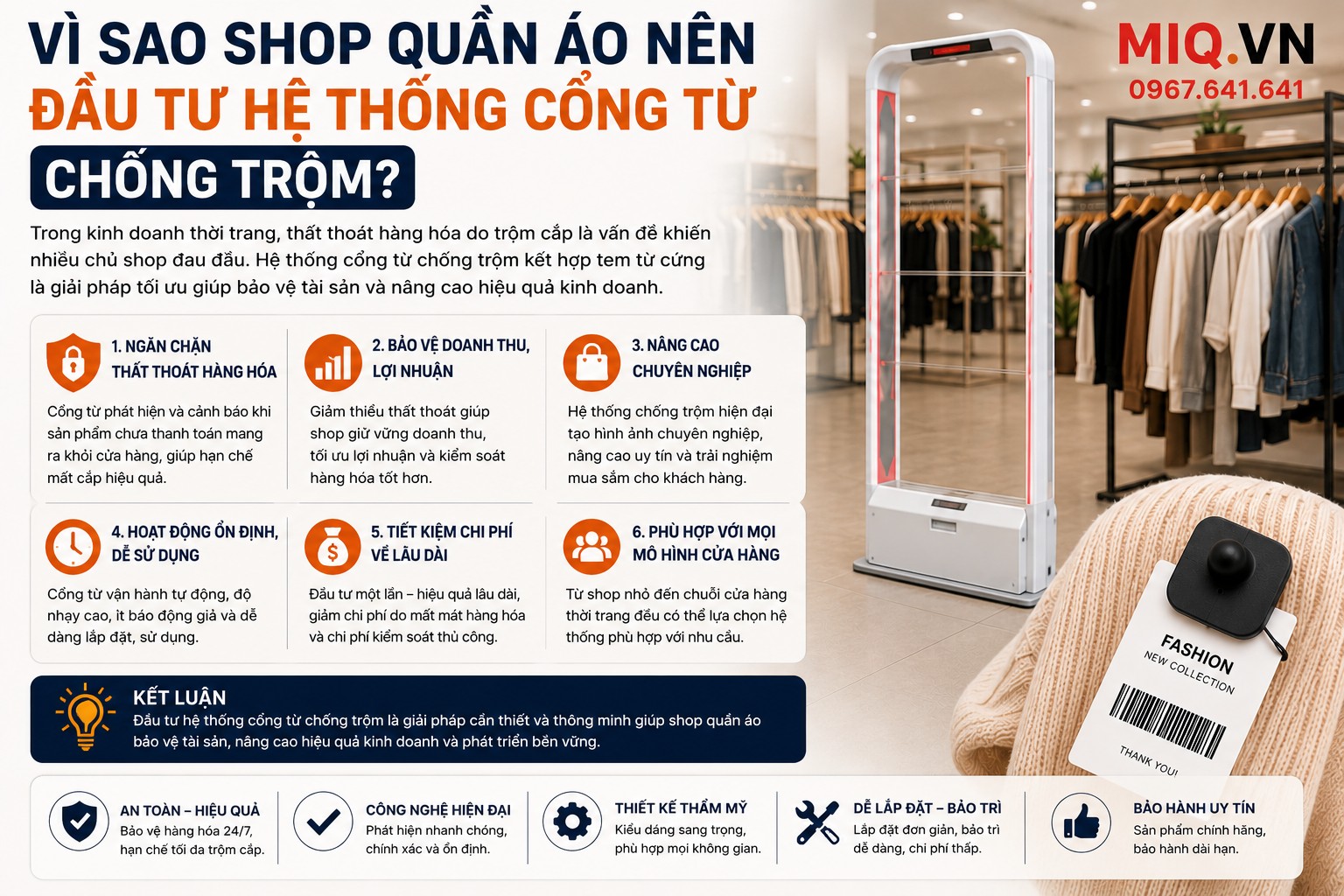 Vì Sao Shop Quần Áo Nên Đầu Tư Hệ Thống Cổng Từ Chống Trộm?