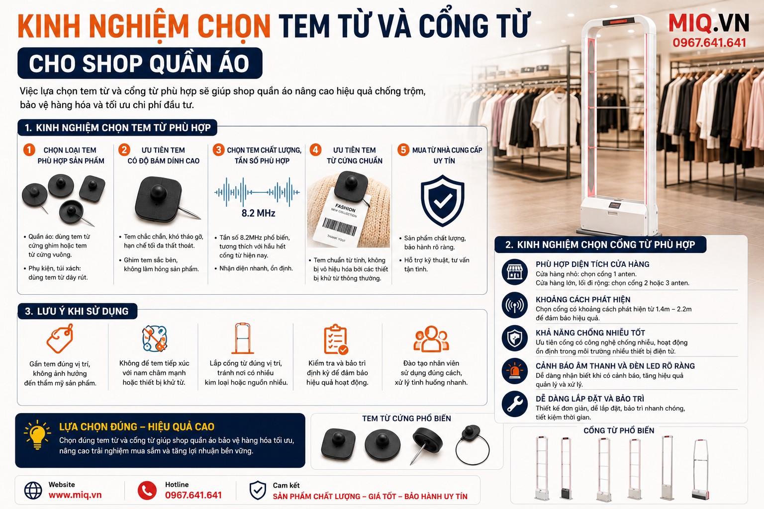 Kinh Nghiệm Chọn Tem Từ Và Cổng Từ Cho Shop Quần Áo