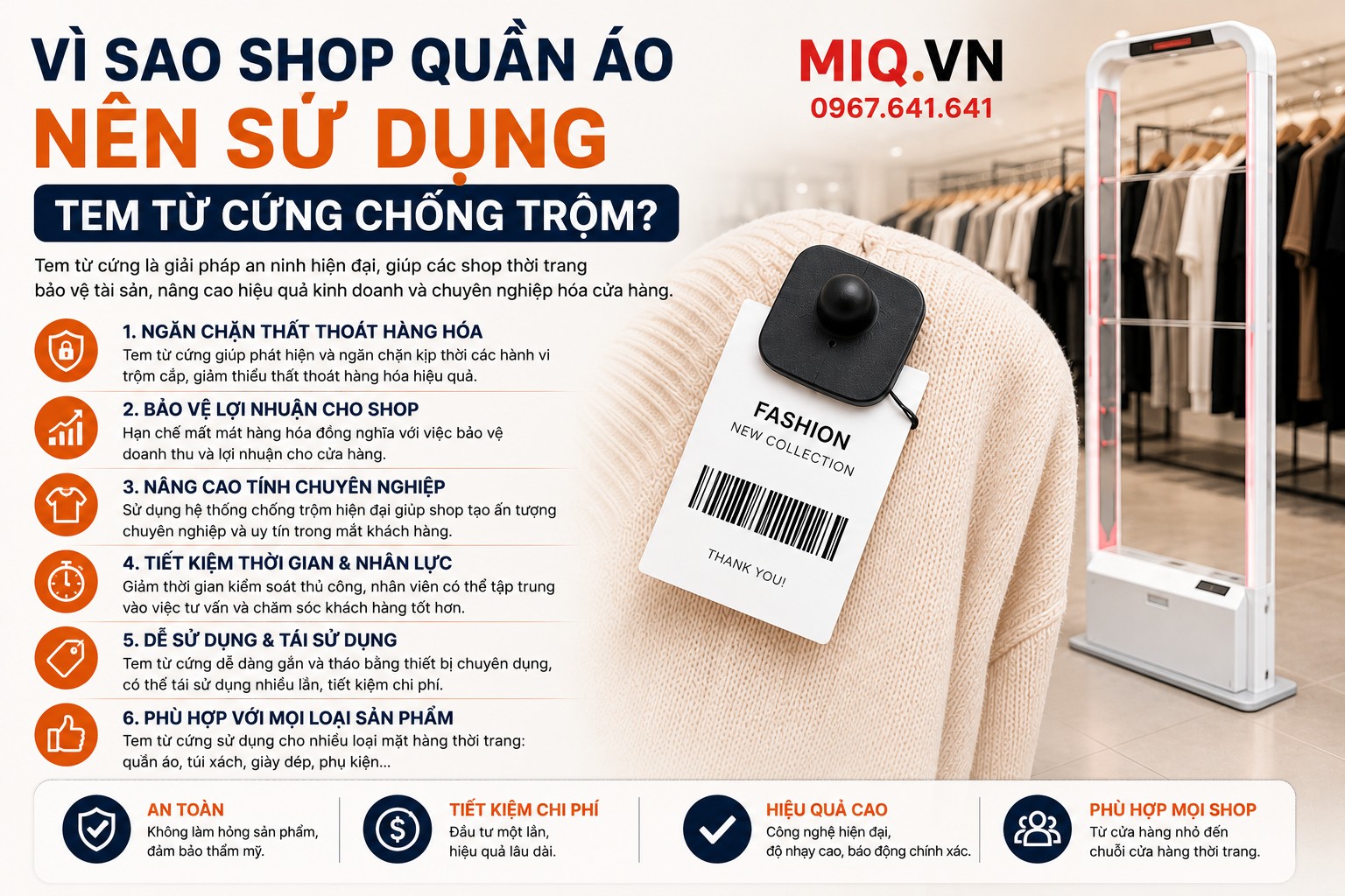Vì Sao Shop Quần Áo Nên Sử Dụng Tem Từ Cứng Chống Trộm?