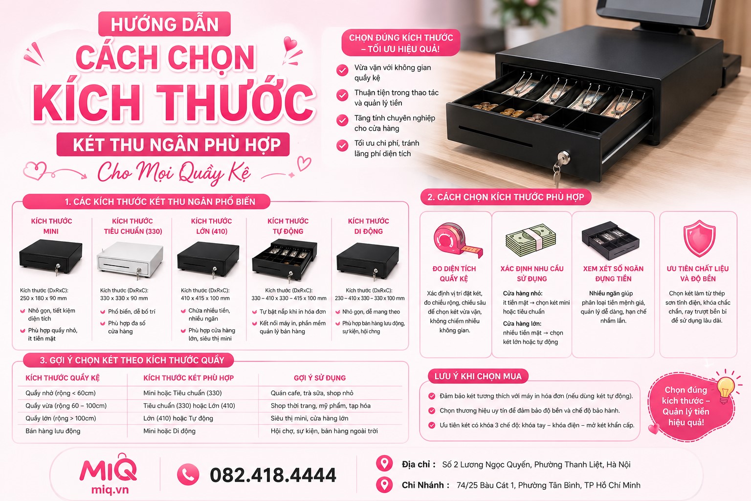 Cách Chọn Kích Thước Két Thu Ngân Phù Hợp Mọi Quầy Kệ