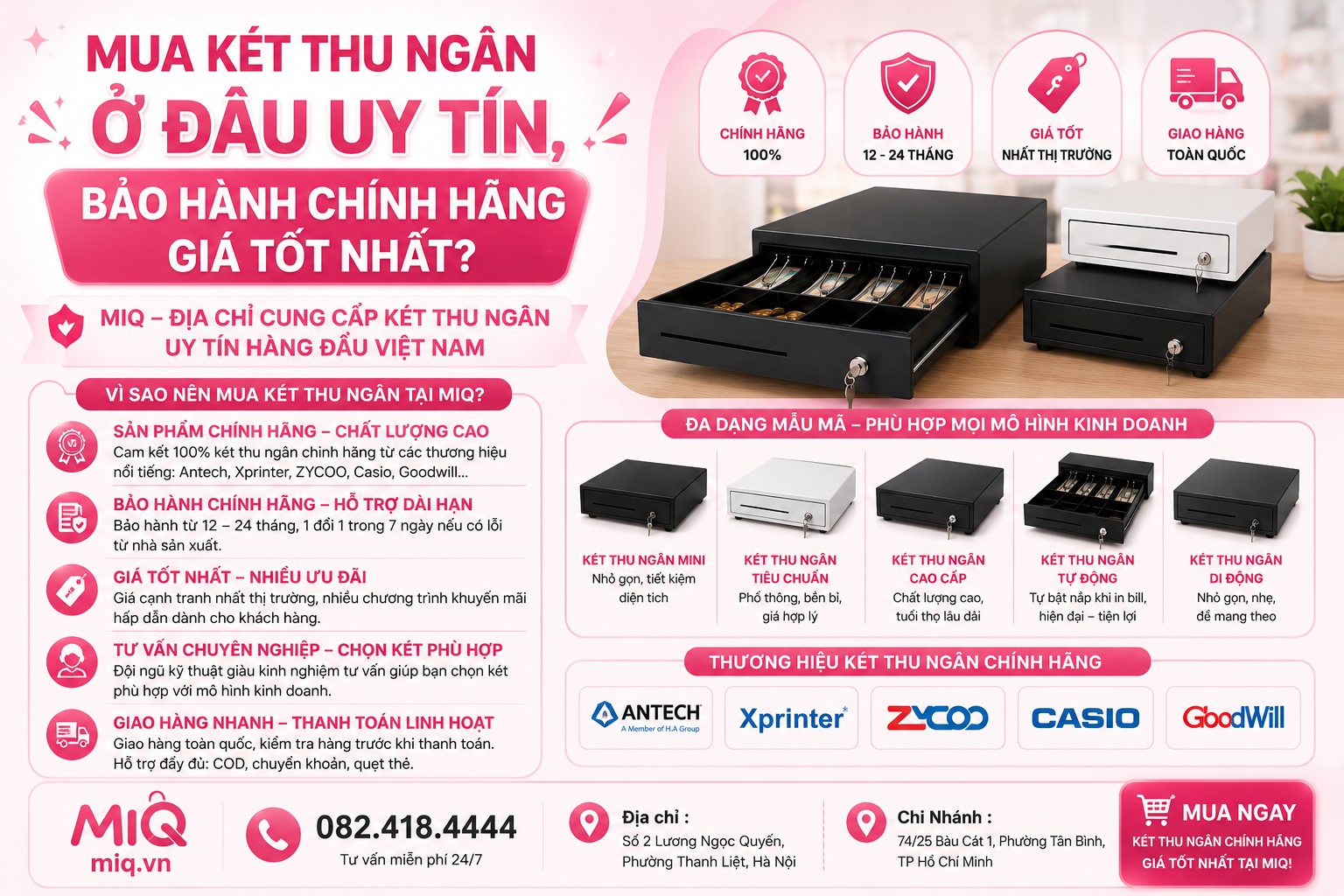 Mua Két Thu Ngân Ở Đâu Uy Tín? Địa Chỉ Bán Ngăn Kéo Thu Ngân Giá Tốt, Chính Hãng