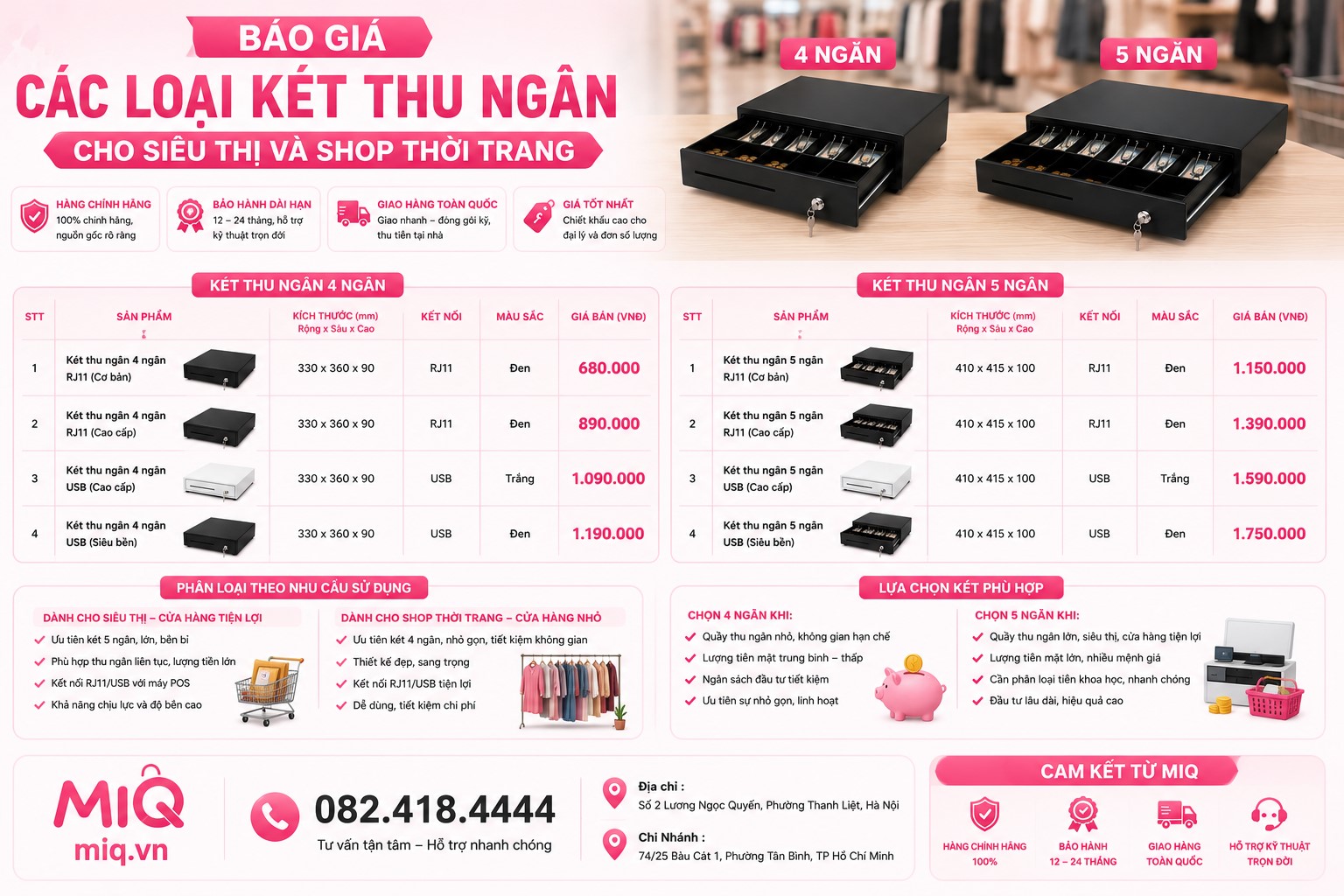 Báo Giá Các Loại Két Thu Ngân Cho Siêu Thị, Shop Thời Trang Mới Nhất