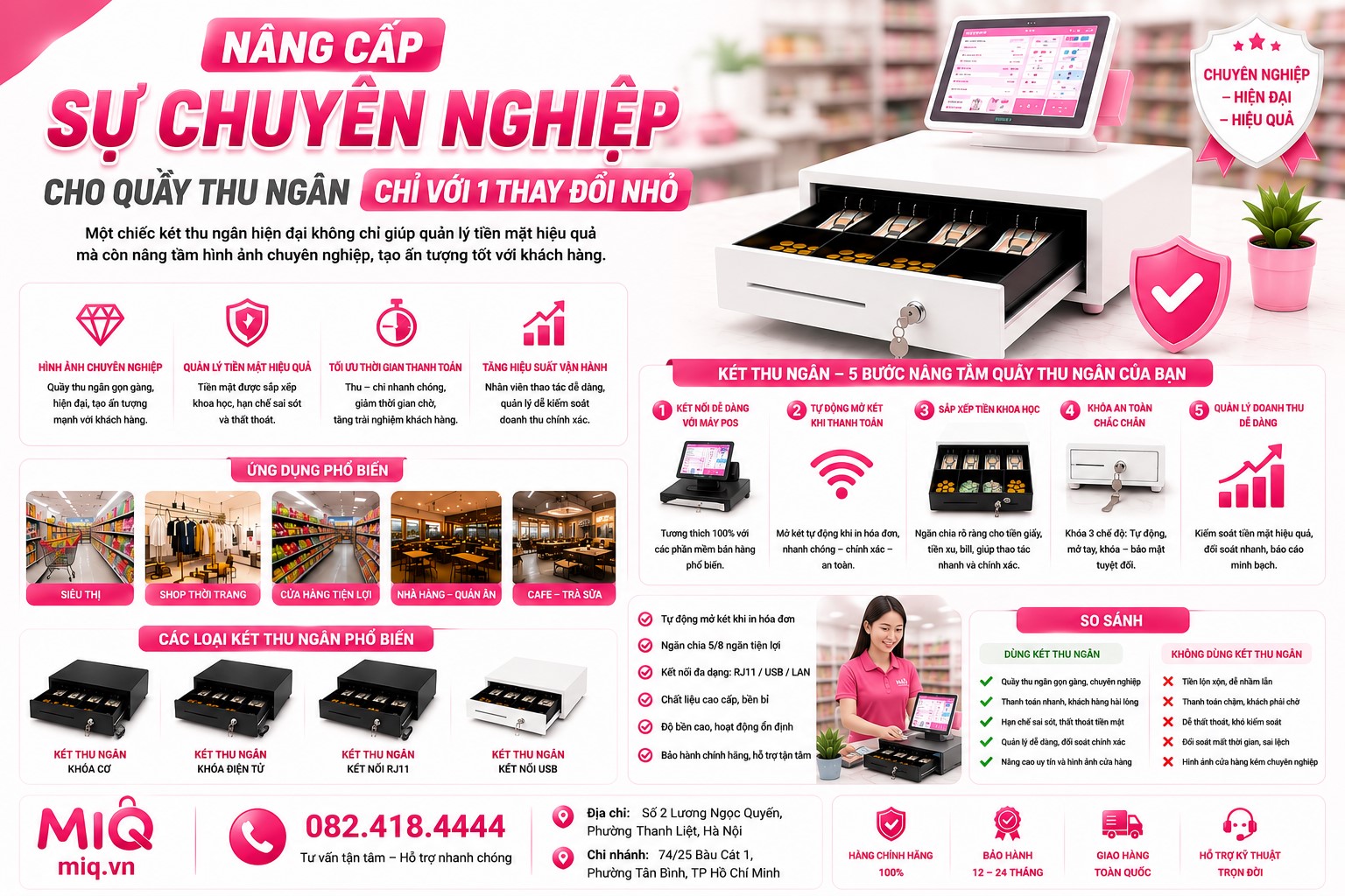 Nâng Cấp Sự Chuyên Nghiệp Cho Quầy Thu Ngân Chỉ Với Một Chiếc Két Thu Ngân