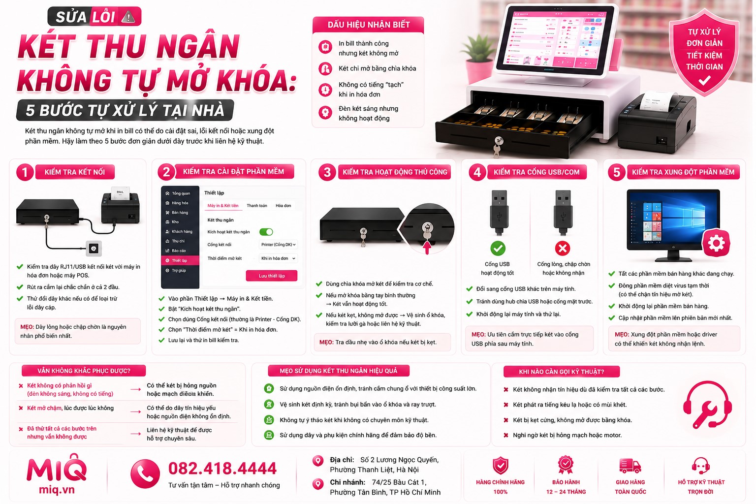 Sửa Lỗi Két Thu Ngân Không Tự Mở Khóa: 5 Bước Tự Xử Lý