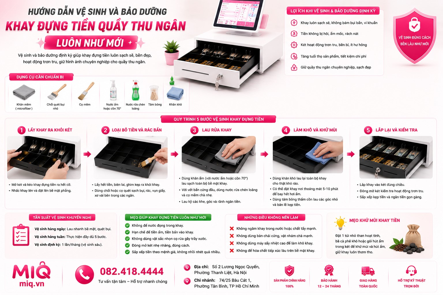 Hướng Dẫn Vệ Sinh, Bảo Dưỡng Két Thu Ngân Luôn Như Mới