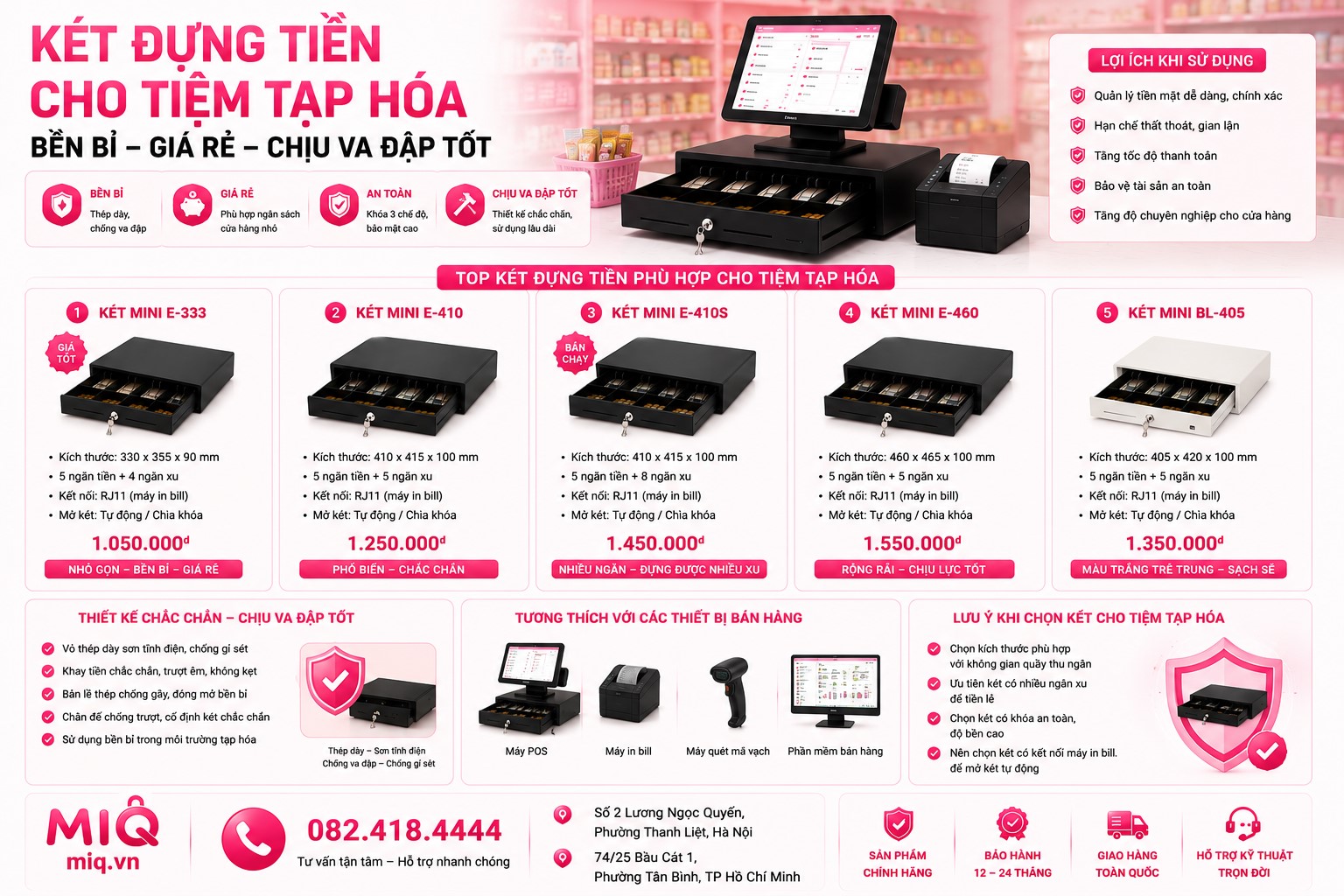 Két Đựng Tiền Cho Tiệm Tạp Hóa: Bền Bỉ, Giá Rẻ, Chịu Va Đập Tốt