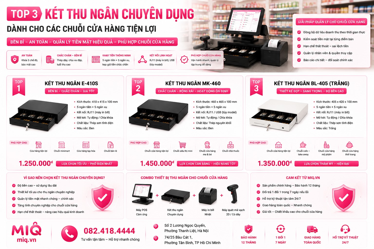 Top 3 Két Thu Ngân Chuyên Dụng Cho Chuỗi Cửa Hàng Tiện Lợi