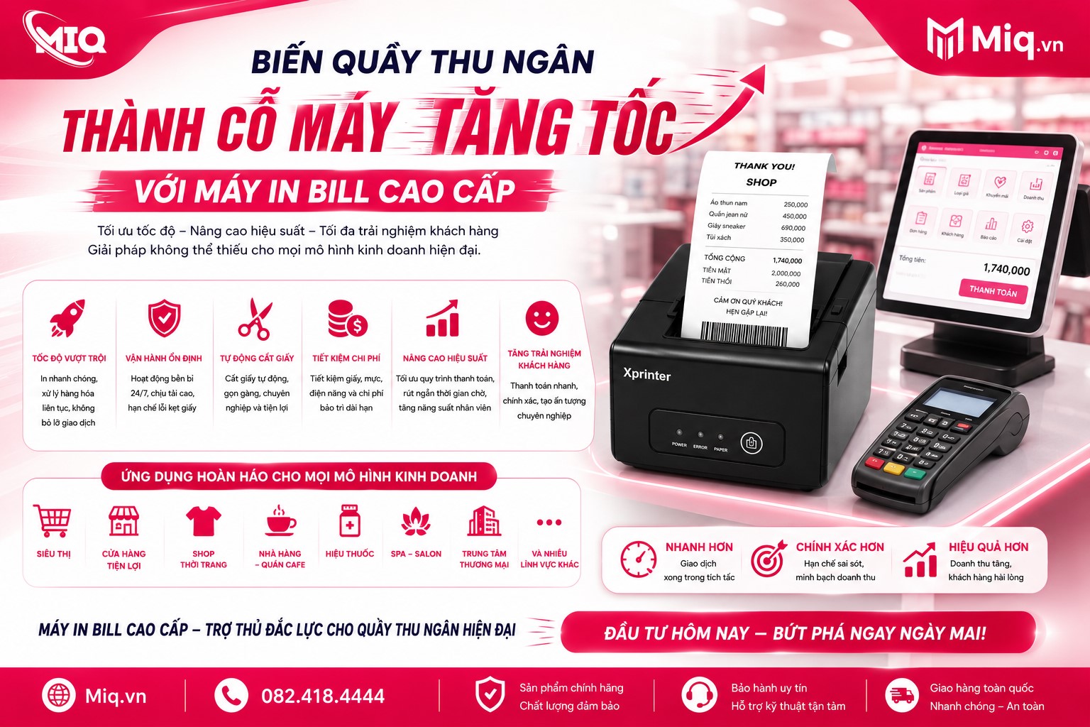 Biến Quầy Thu Ngân Thành Cỗ Máy Tăng Tốc Với Máy In Bill Cao Cấp