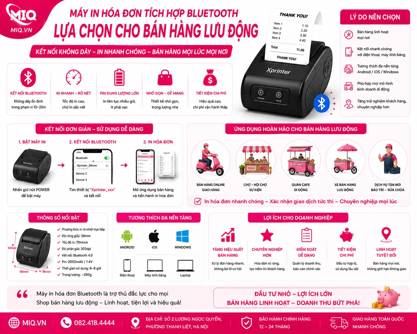 Máy In Hóa Đơn Tích Hợp Bluetooth: Lựa Chọc Cho Bán Hàng Lưu Động
