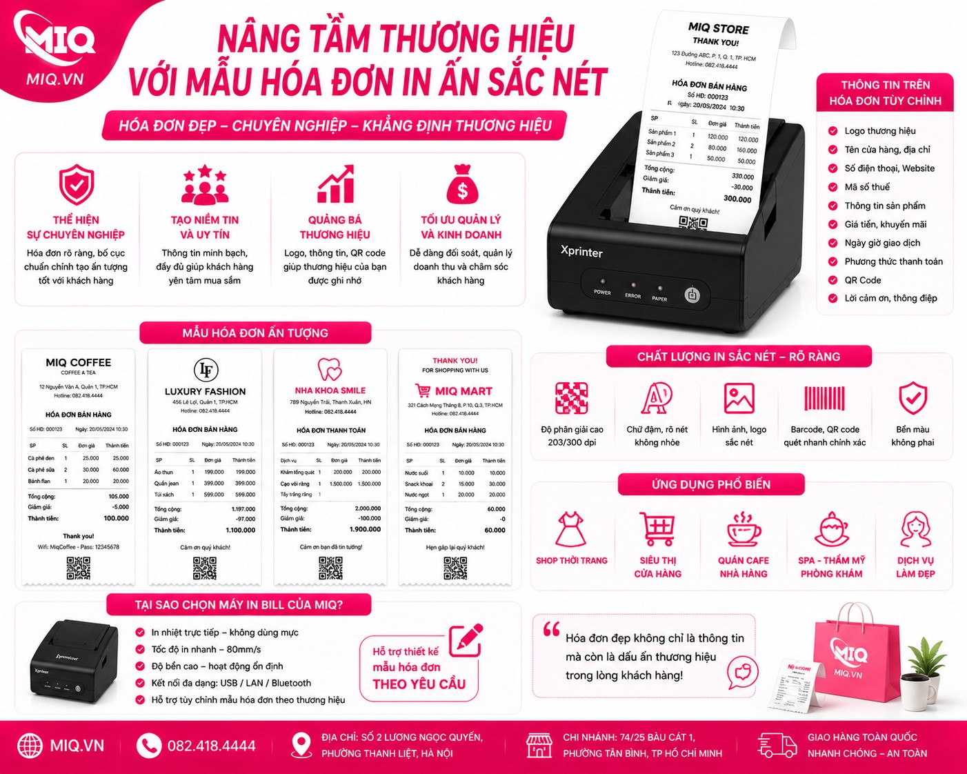 Nâng Tầm Thương Hiệu Với Mẫu Hóa Đơn In Ấn Sắc Nét Từ Máy In Hóa Đơn
