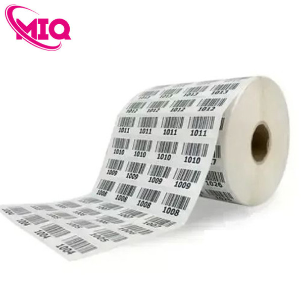 Giấy in mã vạch 4 tem 25x15mm cuộn 50m – tem y tế (decal thường)