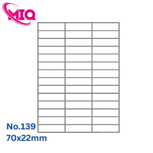 Tomy 139 – Giấy in mã vạch A4 70x20mm 42tem/tờ