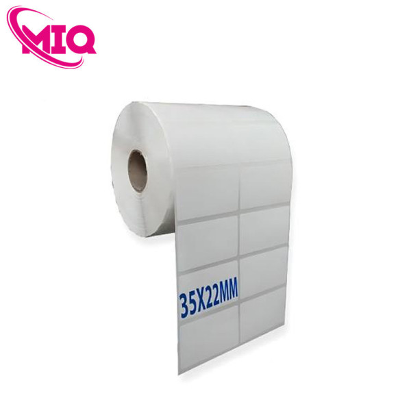 Giấy in tem mã vạch 2 tem 35x22mm cuộn 25m (giấy cảm nhiệt)