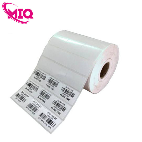 Giấy in tem mã vạch 3 tem 35x22mm cuộn 50m (decal thường)