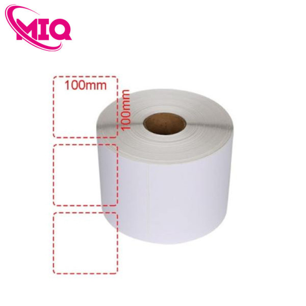 Decal mã vạch 1 tem 100x100mm cuộn 50m – Decal thường, tem vuông, khổ 104mm