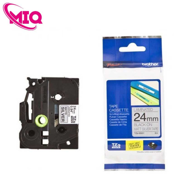 Nhãn TZe-m951 bạc - Chữ đen trên nền bạc 24mm
