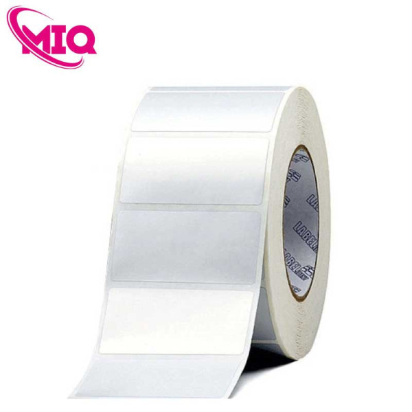 Giấy in mã vạch xi bạc 1 tem 60x25x30M, bo góc