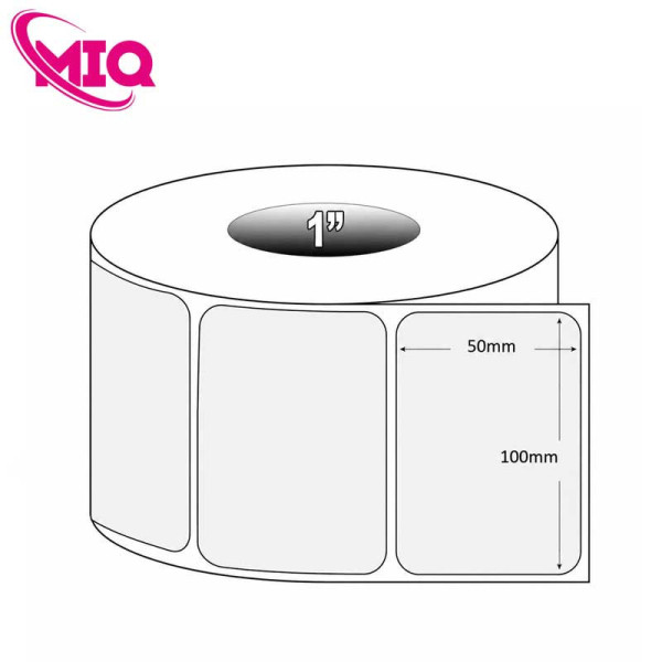 Giấy in mã vạch cảm nhiệt 1 tem 100x50x50m, bo góc