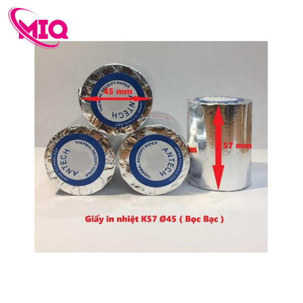 Giấy in hóa đơn K57 phi 45 (100c/thùng) bọc bạc